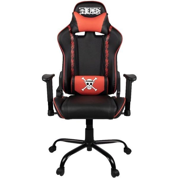 KONIX Chaise de bureau gaming - KONIX - One Piece - Inclinaison siège 150° - Cuir - Coussin lombaires et cervicaux réglable - Noir