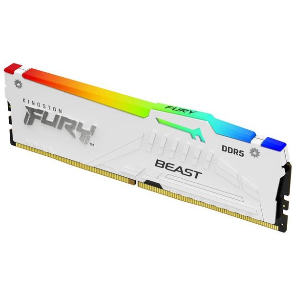 Kingston Mise à niveau de la mémoire - KINGSTON - 16GB DDR5 DIMM FURY Beast WHT RGB - Vitesse 5600 - Blanc