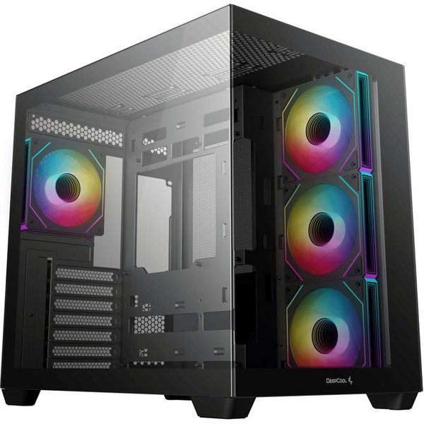 DEEPCOOL Boitier PC - DEEPCOOL - R-CG530-BKADA4-G-1 - Mini tour - Format Mini-ITX / Micro-ATX / ATX & Micro-ATX - 4 ventilateurs ARGB - Noir