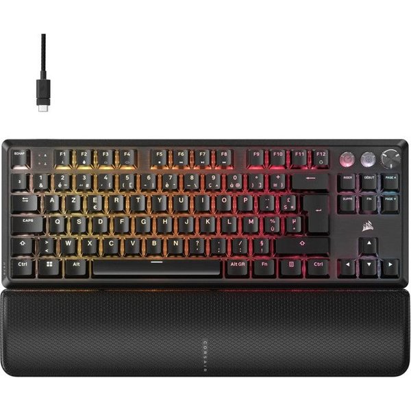 Corsair Clavier Gaming - CORSAIR - K70 Pro TKL - Interrupteurs MGX Hyperdrive - Rétroéclairage RGB - AZERTY