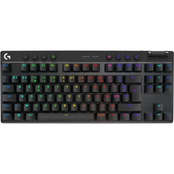 Logitech G Clavier gamer - Sans fil - Logitech G Pro X TKL Lightspeed - AZERTY - Mécanique - Rétroéclairé - Noir