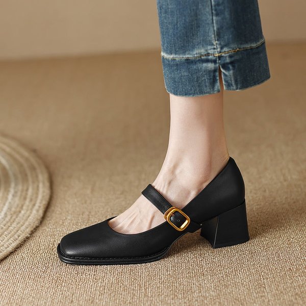 CHIKO Nakiesha Square Toe Block Heels Mary Jane Shoes