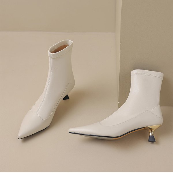 CHIKO Barbada Pointy Toe Kitten Heels Ankle Boots