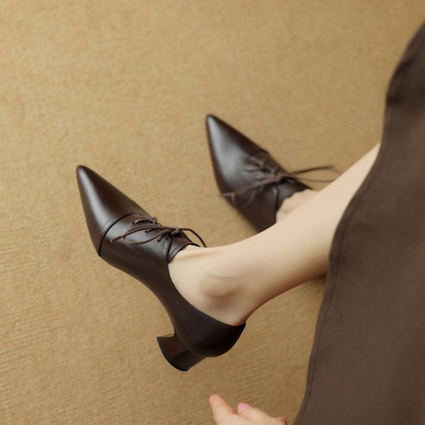 CHIKO Alayna Pointy Toe Block Heels Oxfords Shoes