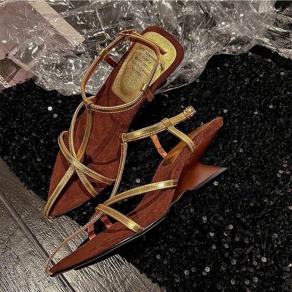 CHIKO Amelie Square Toe Wedge T-Strap Shoes