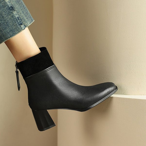 CHIKO Ashten Square Toe Block Heels Ankle Boots