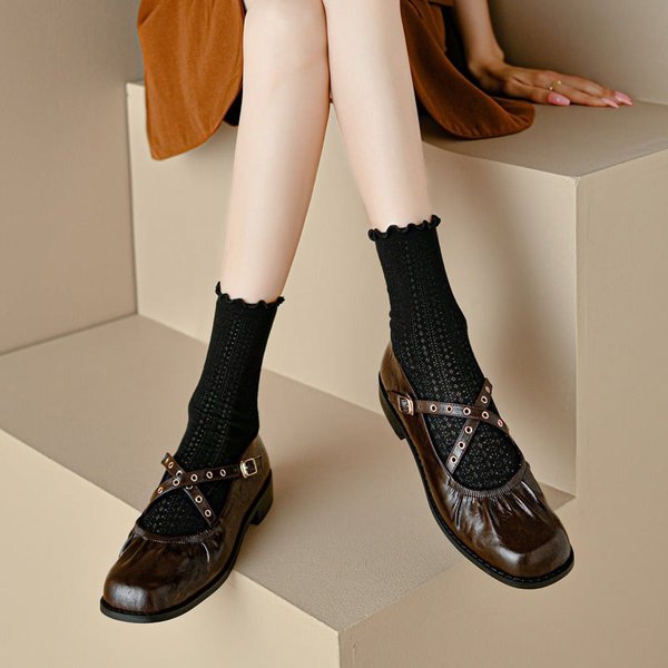 CHIKO Abeytu Square Toe Block Heels Pumps Shoes