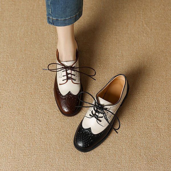 CHIKO Aguilar Round Toe Block Heels Oxfords Shoes