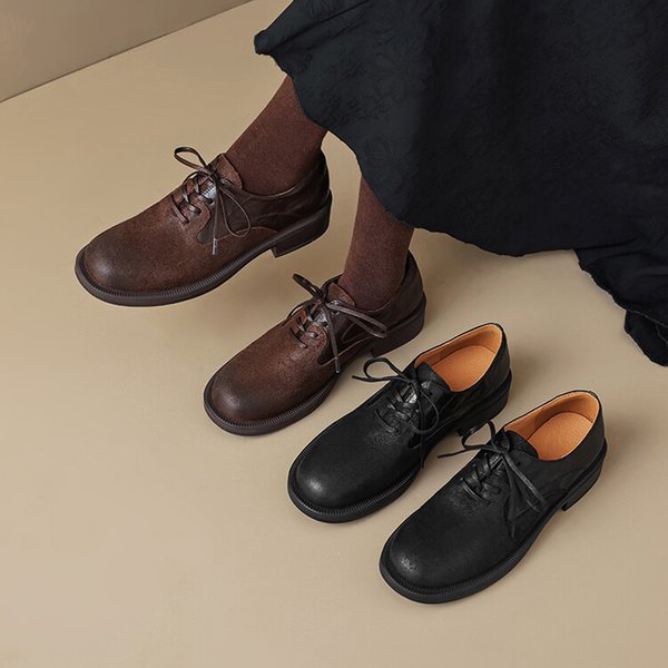 CHIKO Bahar Round Toe Block Heels Oxfords Shoes