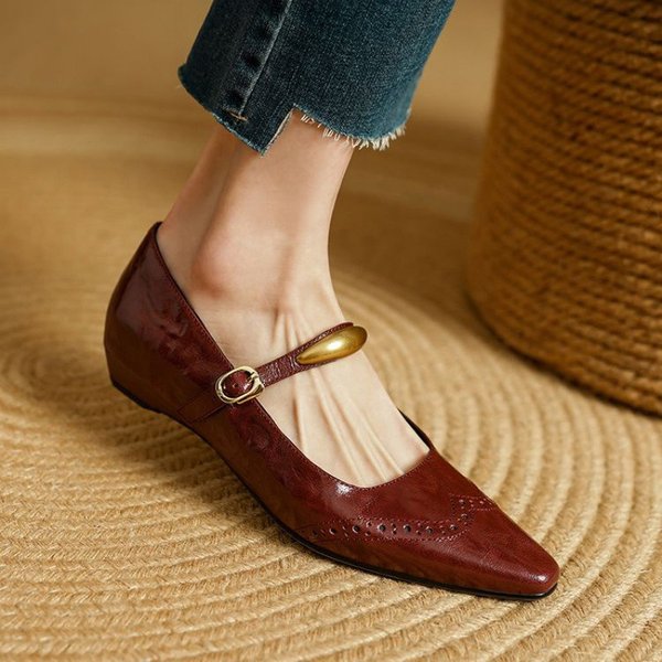 CHIKO Bevin Pointy Toe Wedge Mary Jane Shoes