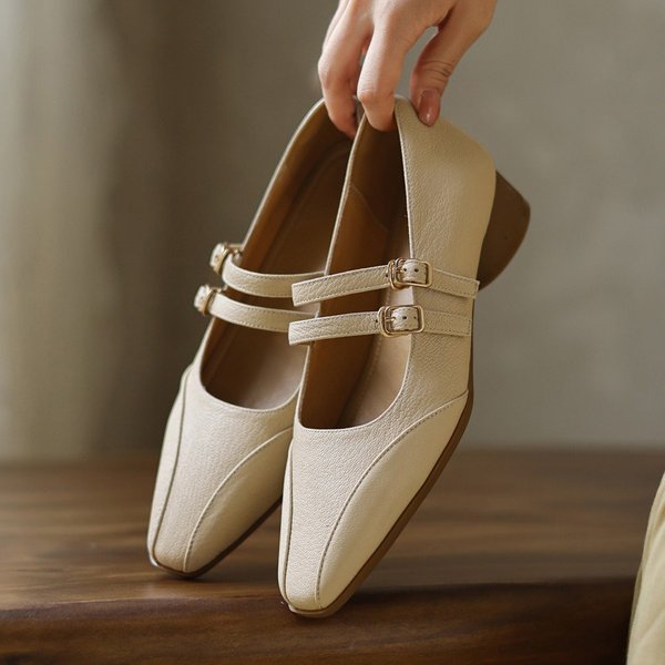 CHIKO Bidaban Square Toe Block Heels Mary Jane Shoes