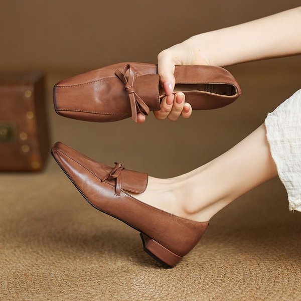CHIKO Bly Square Toe Block Heels Loafers Shoes