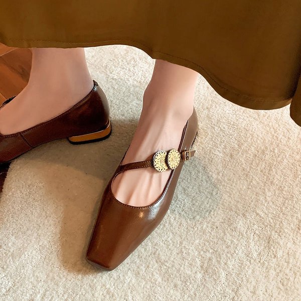 CHIKO Brina Square Toe Block Heels Mary Jane Shoes
