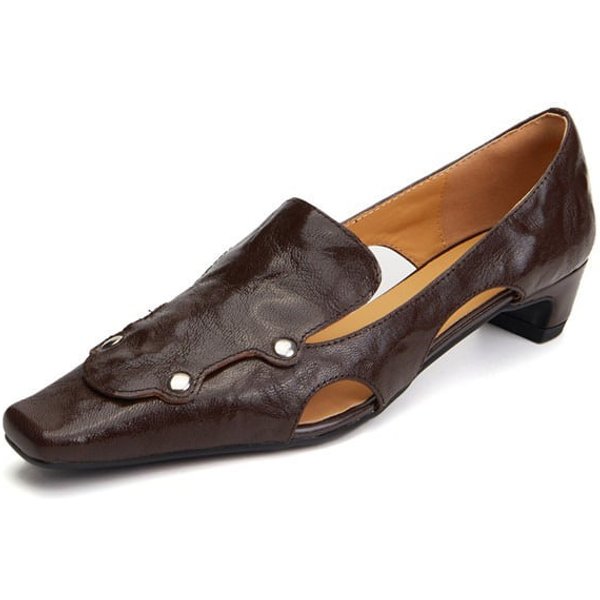 CHIKO Brunilda Pointy Toe Block Heels Loafers Shoes