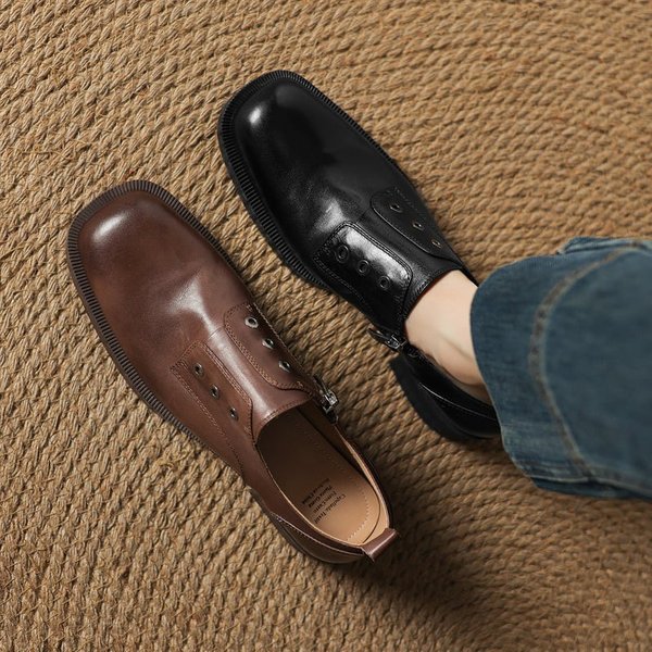 CHIKO Ceteria Square Toe Block Heels Oxfords Shoes