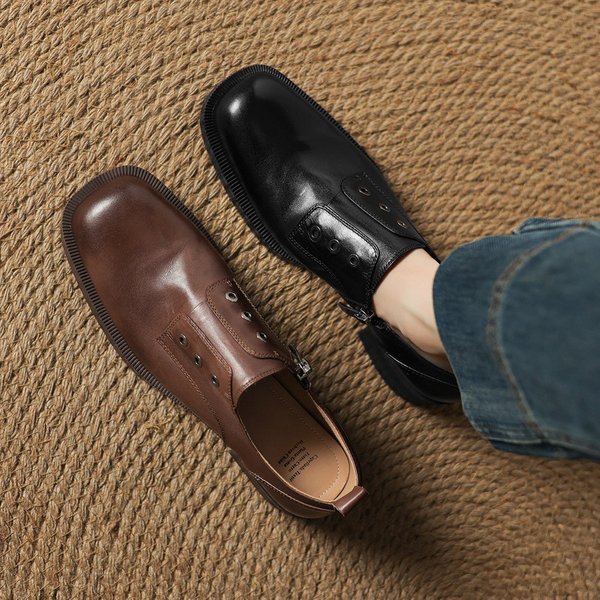CHIKO Ceteria Square Toe Block Heels Oxfords Shoes