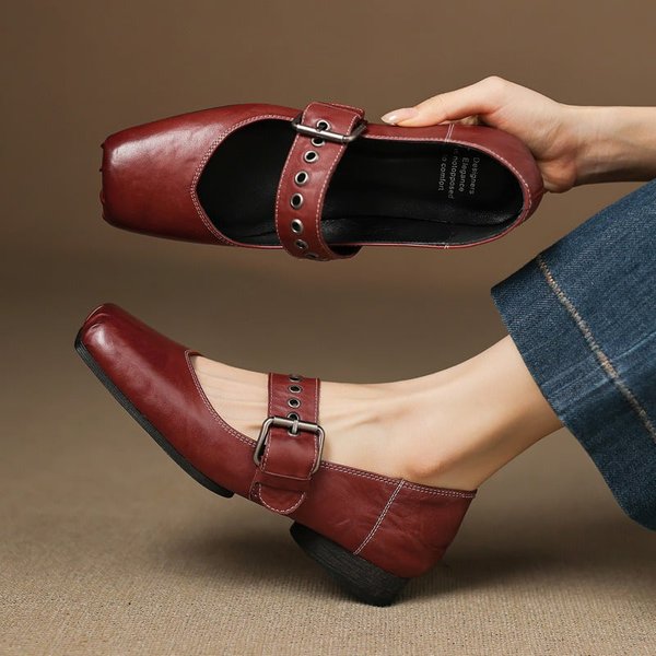CHIKO Ceridwen Square Toe Block Heels Mary Jane Shoes