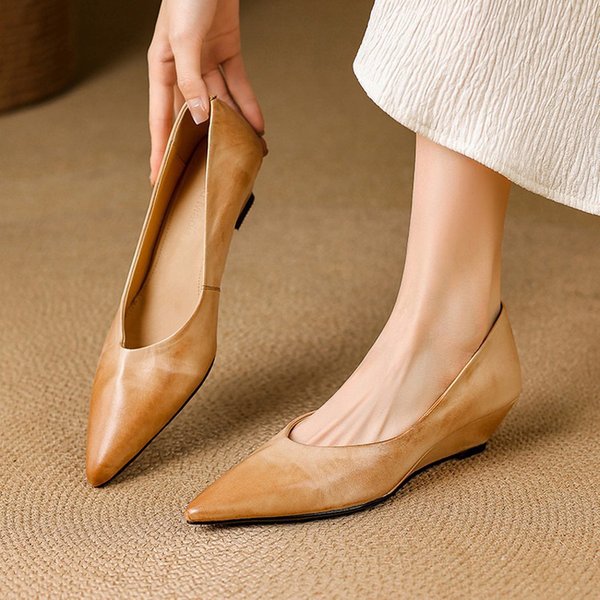 CHIKO Charae Pointy Toe Wedge Pumps Shoes