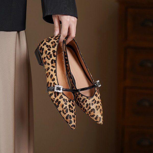CHIKO Chanton Pointy Toe Block Heels Mary Jane Shoes