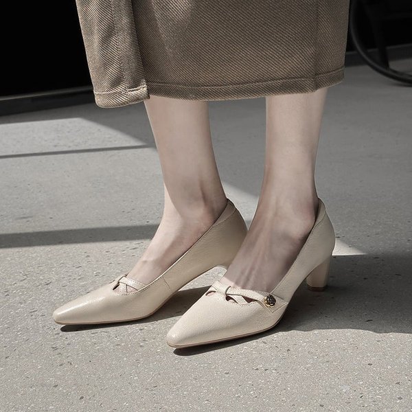 CHIKO Céline Pointy Toe Block Heels Pumps Shoes