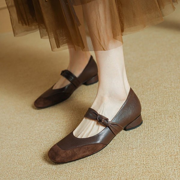 CHIKO Channery Square Toe Block Heels Mary Jane Shoes