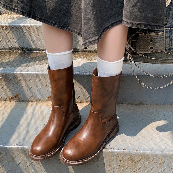 CHIKO Chione Round Toe Block Heels Ankle Boots