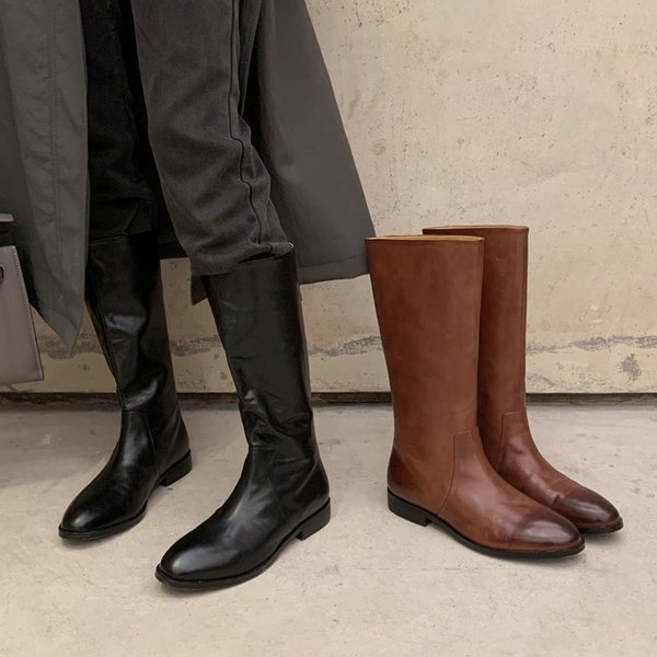 CHIKO Colette Round Toe Block Heels Knee High Boots