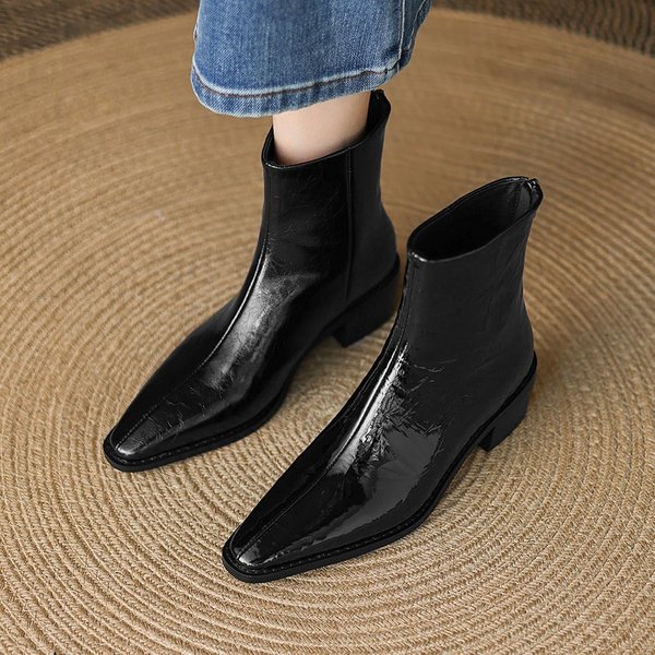 CHIKO Cleo Pointy Toe Block Heels Ankle Boots