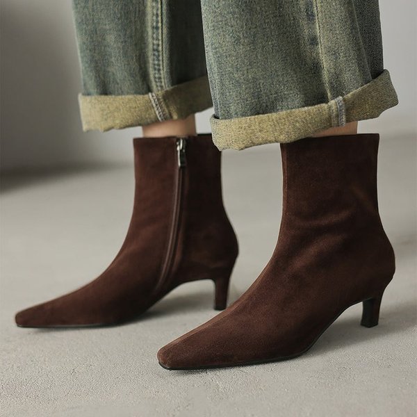 CHIKO Conseja Pointy Toe Kitten Heels Ankle Boots