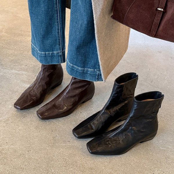 CHIKO Dara Square Toe Block Heels Ankle Boots