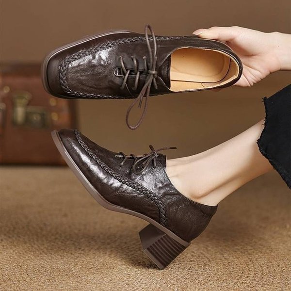 CHIKO Darlene Square Toe Block Heels Oxfords Shoes
