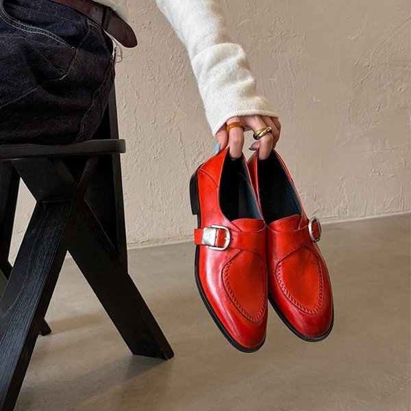CHIKO Delphine Round Toe Block Heels Oxfords Shoes