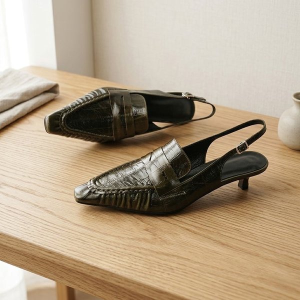 CHIKO Donna Pointy Toe Kitten Heels Slingback Shoes For Women