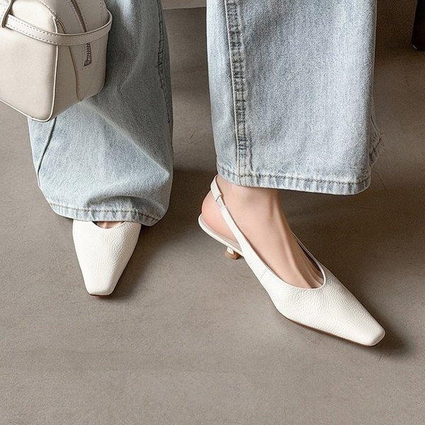 CHIKO Dorolice Pointy Toe Kitten Heels Slingback Shoes