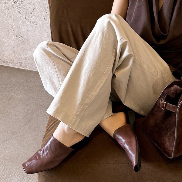 CHIKO Dona Square Toe Block Heels Minimalist Mules Shoes