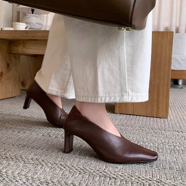 CHIKO Dorene Square Toe Chunky Heels Pumps Shoes
