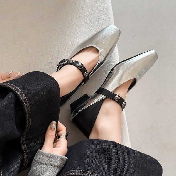 CHIKO Dori Square Toe Block Heels Mary Jane Shoes