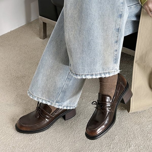 CHIKO Doralyn Round Toe Block Heels Loafers Shoes