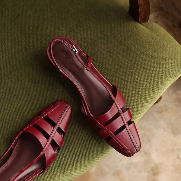 CHIKO Enid Square Toe Block Heels Slingback Shoes