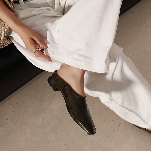CHIKO Elyse Square Toe Block Heels Clogs/Mules Shoes