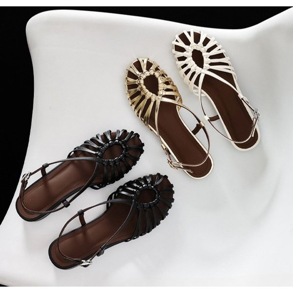 CHIKO Ericha Round Toe Block Heels Flats Sandals