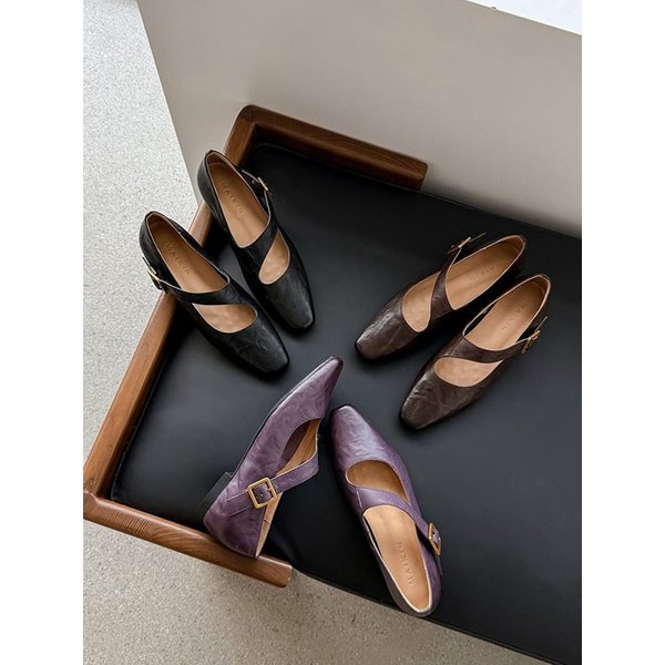 CHIKO Fay Square Toe Block Heels Mary Jane Shoes