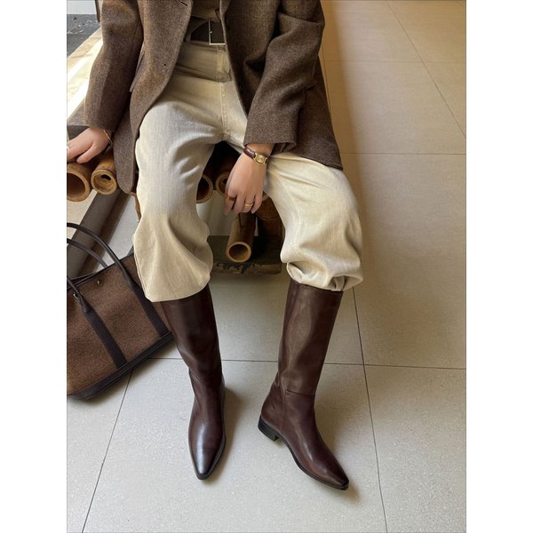 CHIKO Frederica Pointy Toe Block Heels Knee High Boots