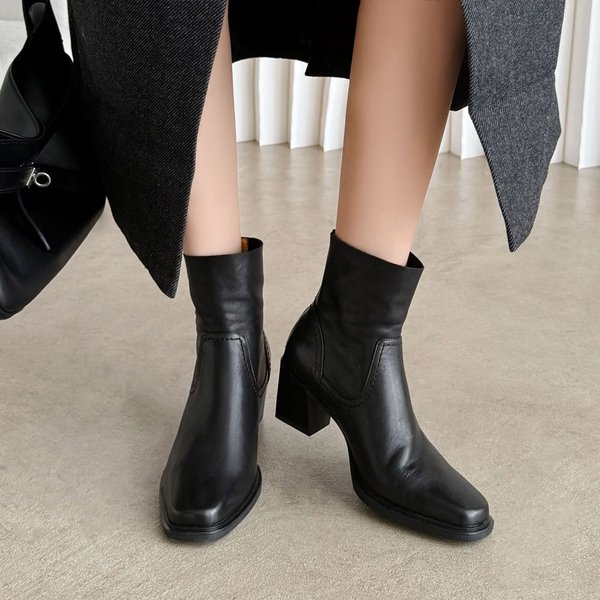 CHIKO Freddy Square Toe Block Heels Ankle Boots