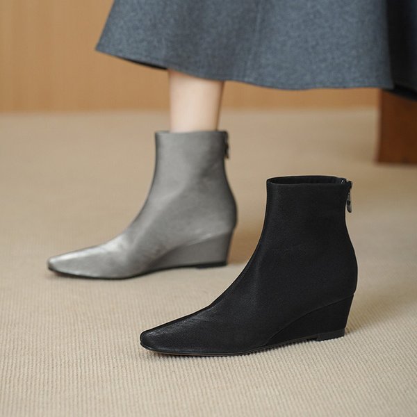 CHIKO Flora Pointy Toe Wedge Ankle Boots