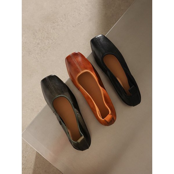 CHIKO Flossi Square Toe Block Heels Ballerina, Flat Shoes