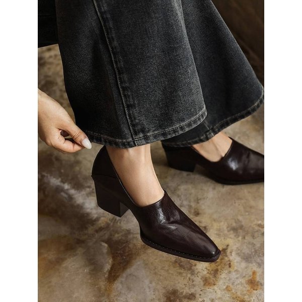 CHIKO Fidelia Pointy Toe Block Heels Glove Shoes Pumps