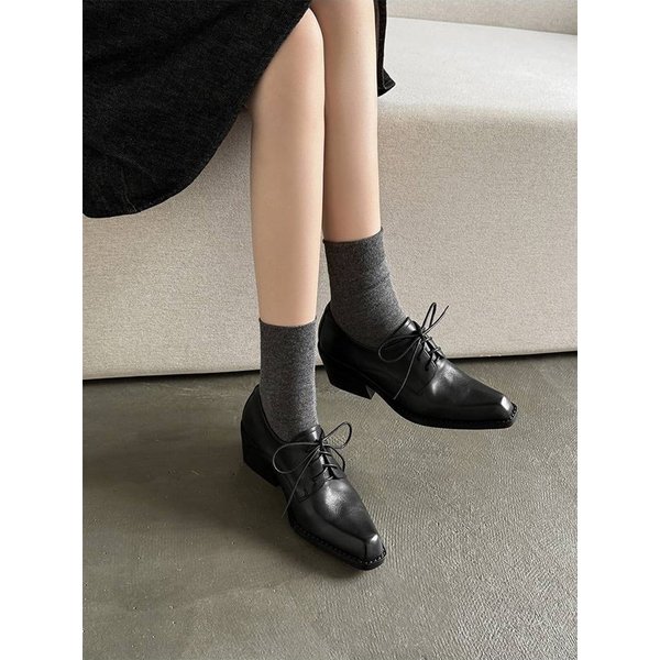 CHIKO Ginevra Pointy Toe Block Heels Oxfords Shoes