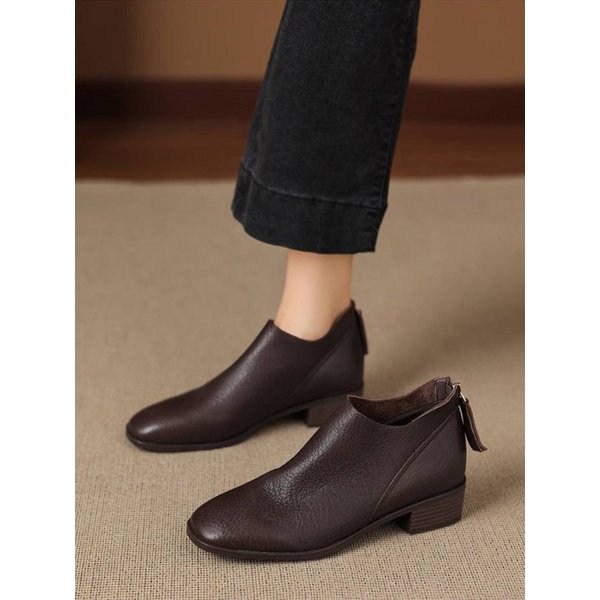 CHIKO Garnet Round Toe Block Heels Booties