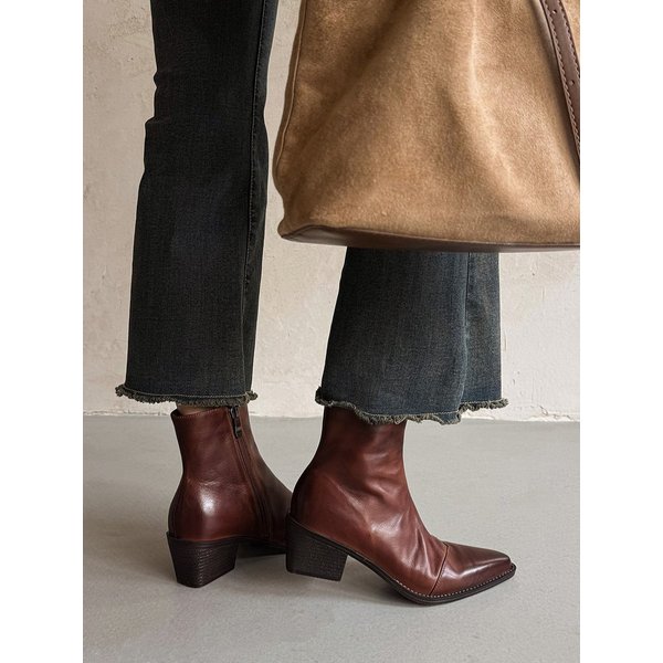 CHIKO Gusty Pointy Toe Block Heels Ankle Boots